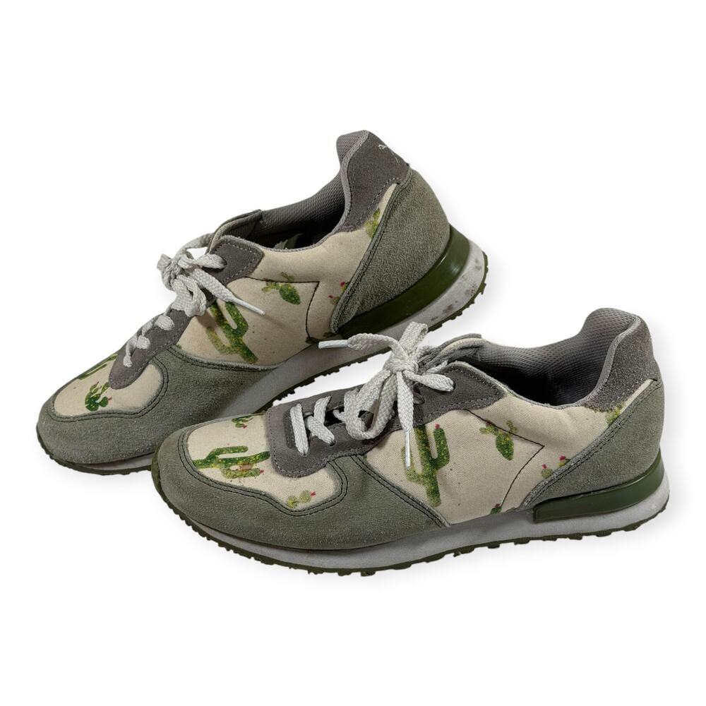 INKKAS Prickly Jogger Casual Sneaker, Cactus, Leather & Textile, Women's 9